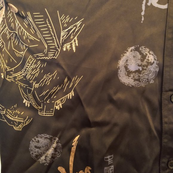 Men's/Unisex Black Silk Shirt - Picture 7 of 7